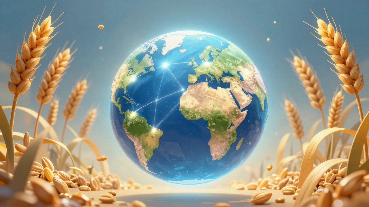 Conceptual art showing global prevalence of celiac disease