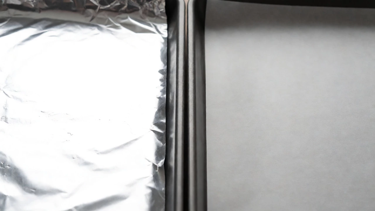 Side-by-side comparison of foil and baking paper liners